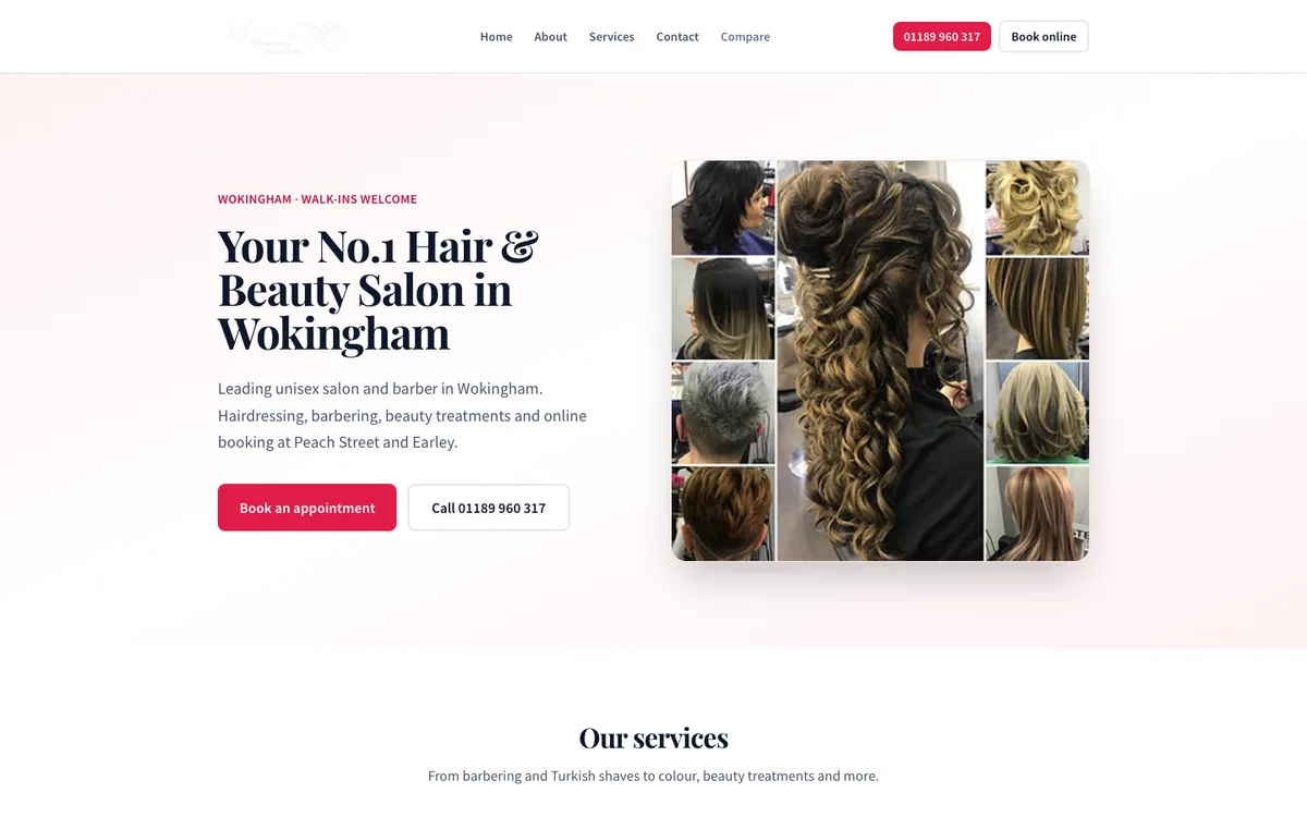 Mac's Hair and Beauty website concept preview